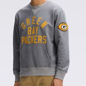 Green Bay Packers Fanatics Fleece Pocket Sweatshirt Athletic Heather Gray Mens S
